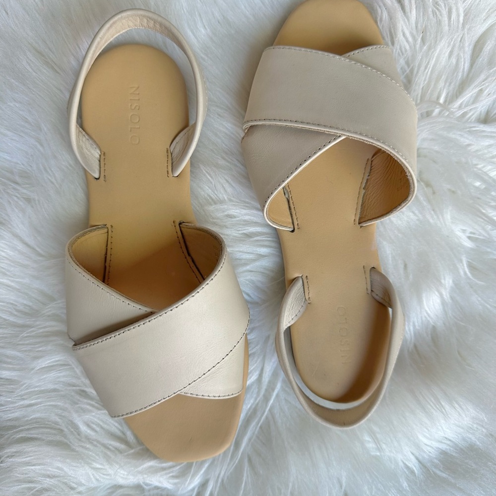 Nisolo LEATHER Sandals Bone color Size 6